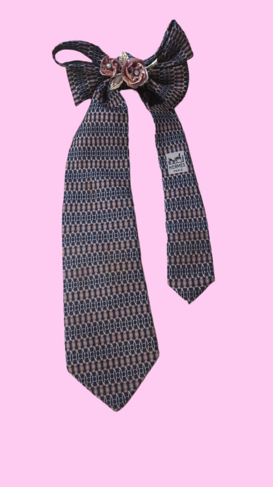 Hermes tie crafted by The Tiedy Gals